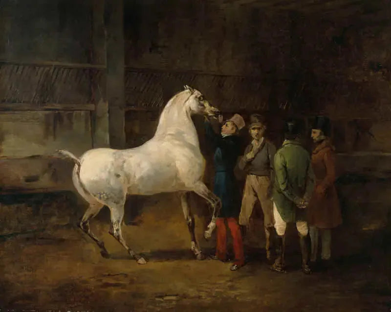 Démonstration d'un cheval blanc - Théodore Géricault