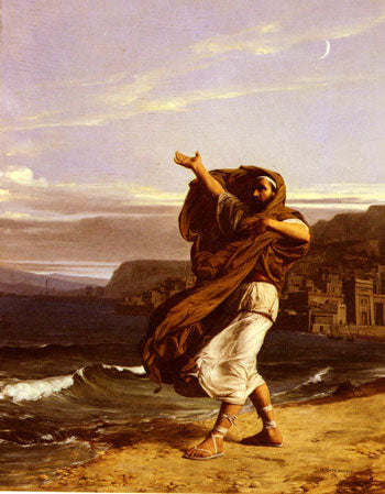Démosthène s'exerce à la parole. - Jean-Jules-Antoine Lecomte du Nouÿ image 1 copie de tableau peinte à la main