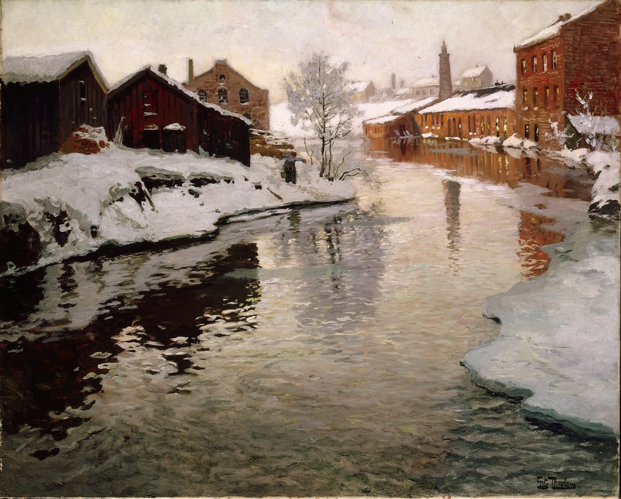 Den gamle fabrikk - Frits Thaulow image 1 reproduction artisanale de tableau