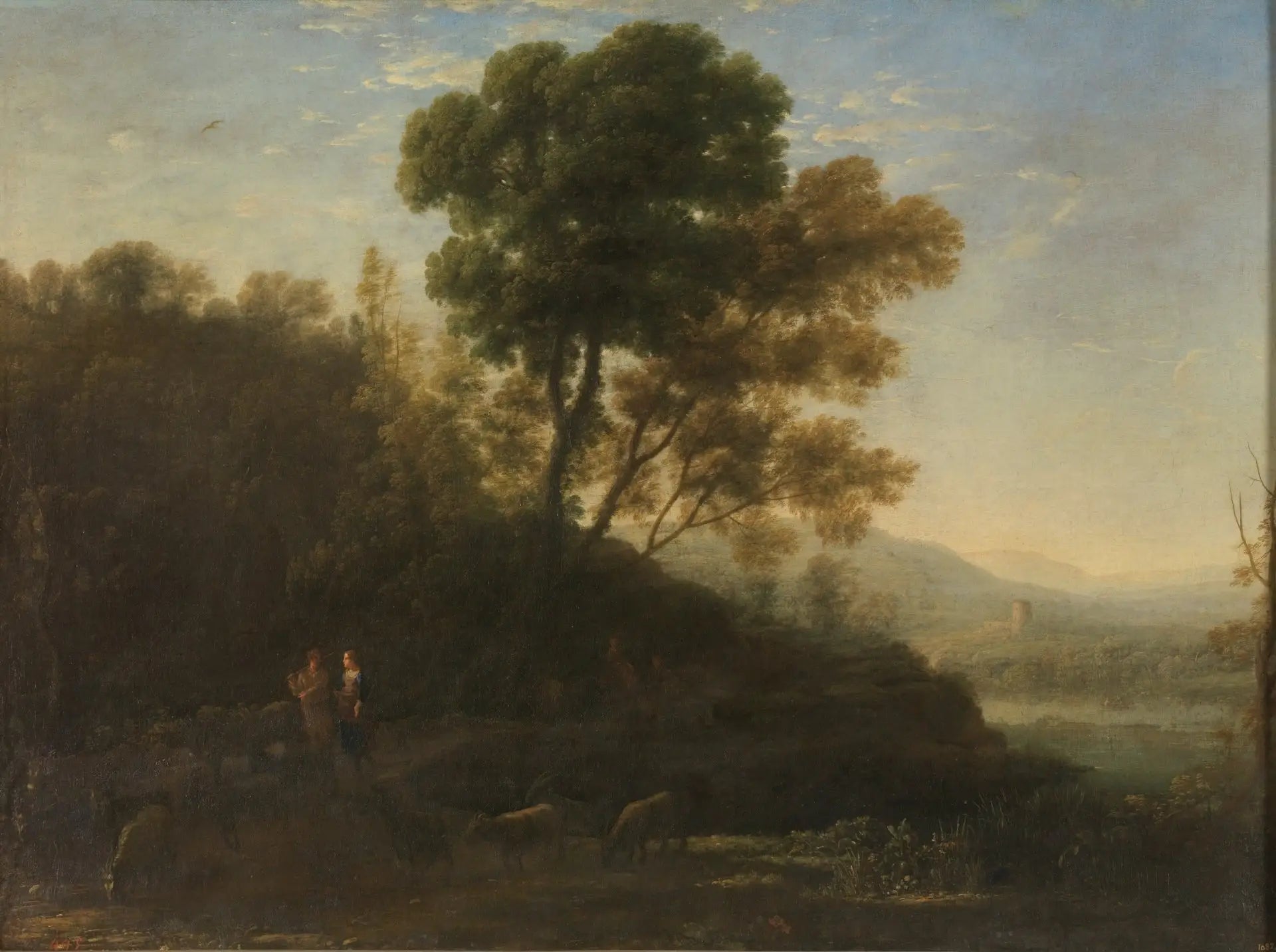 Départ avec le troupeau - Claude Lorrain image 1 reproduction artisanale de tableau