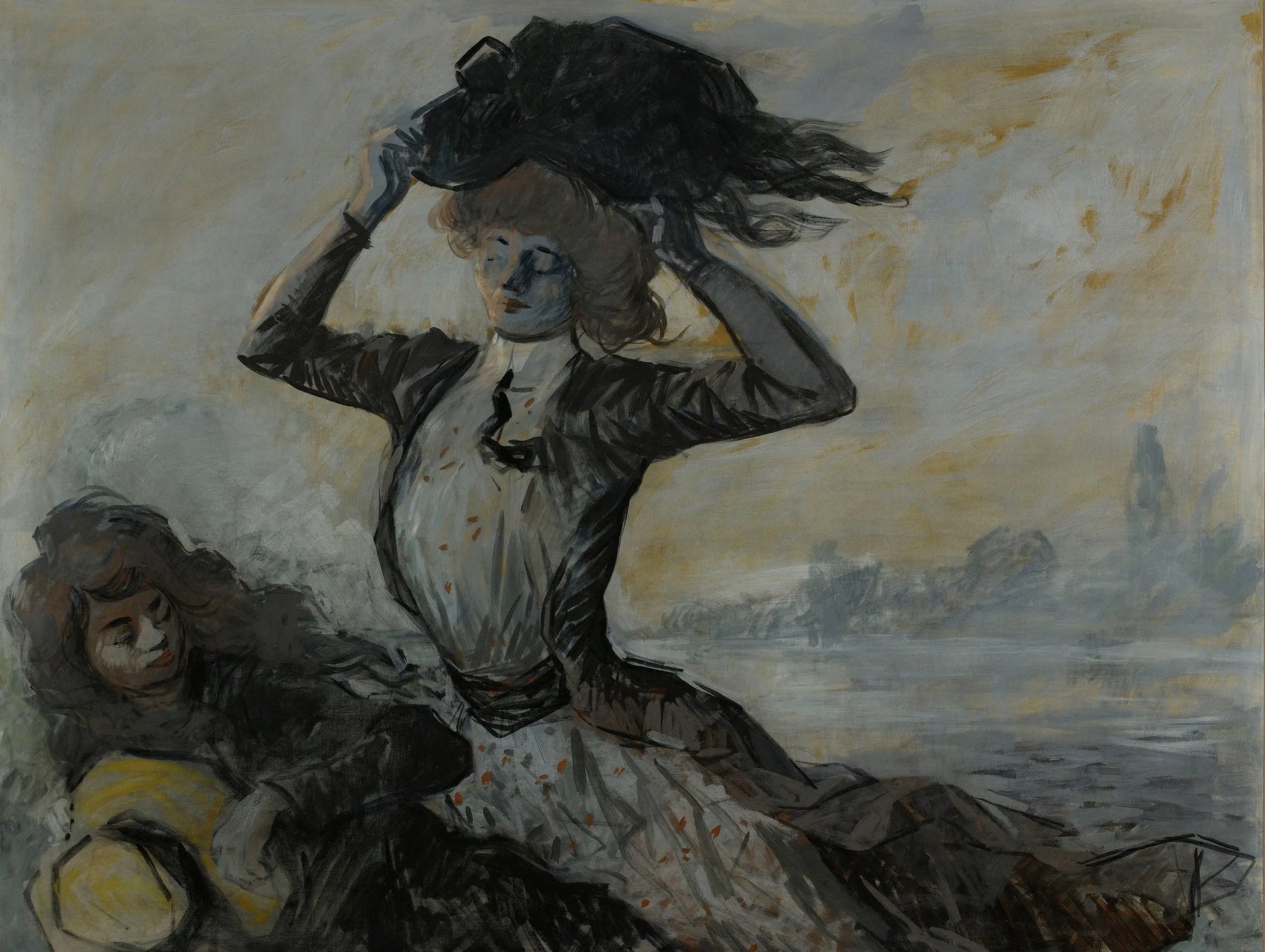 Départ, le coup de vent - Jean-Louis Forain image 1 copie peinte à la main à l’huile