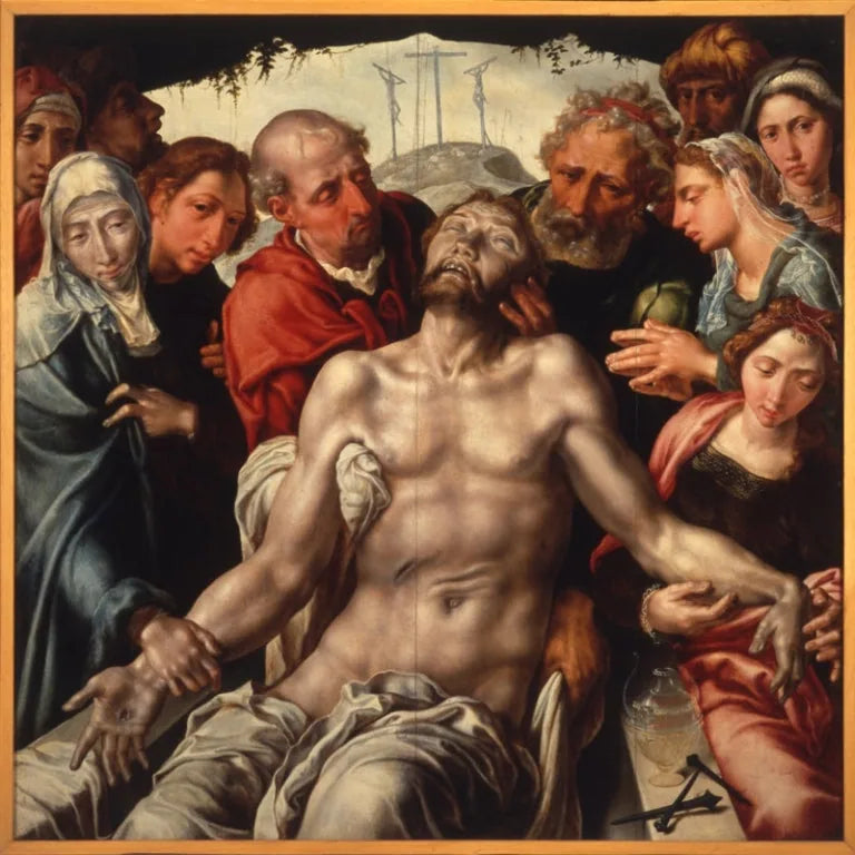 Déposition dans le sépulcre - Maarten van Heemskerck image 1 reproduction artisanale de tableau