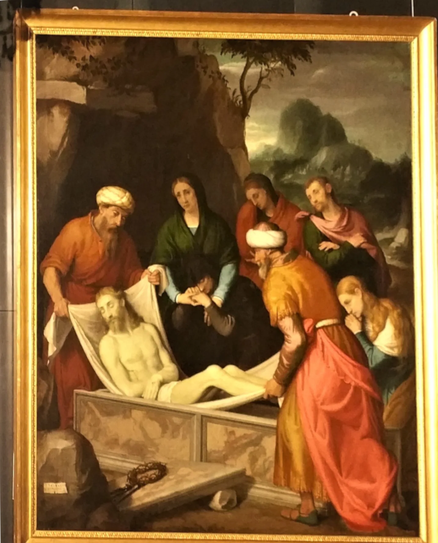 Dépôt du Christ dans le sépulcre - Giovanni Battista Moroni image 1 reproduction d’œuvre d’art à l’huile