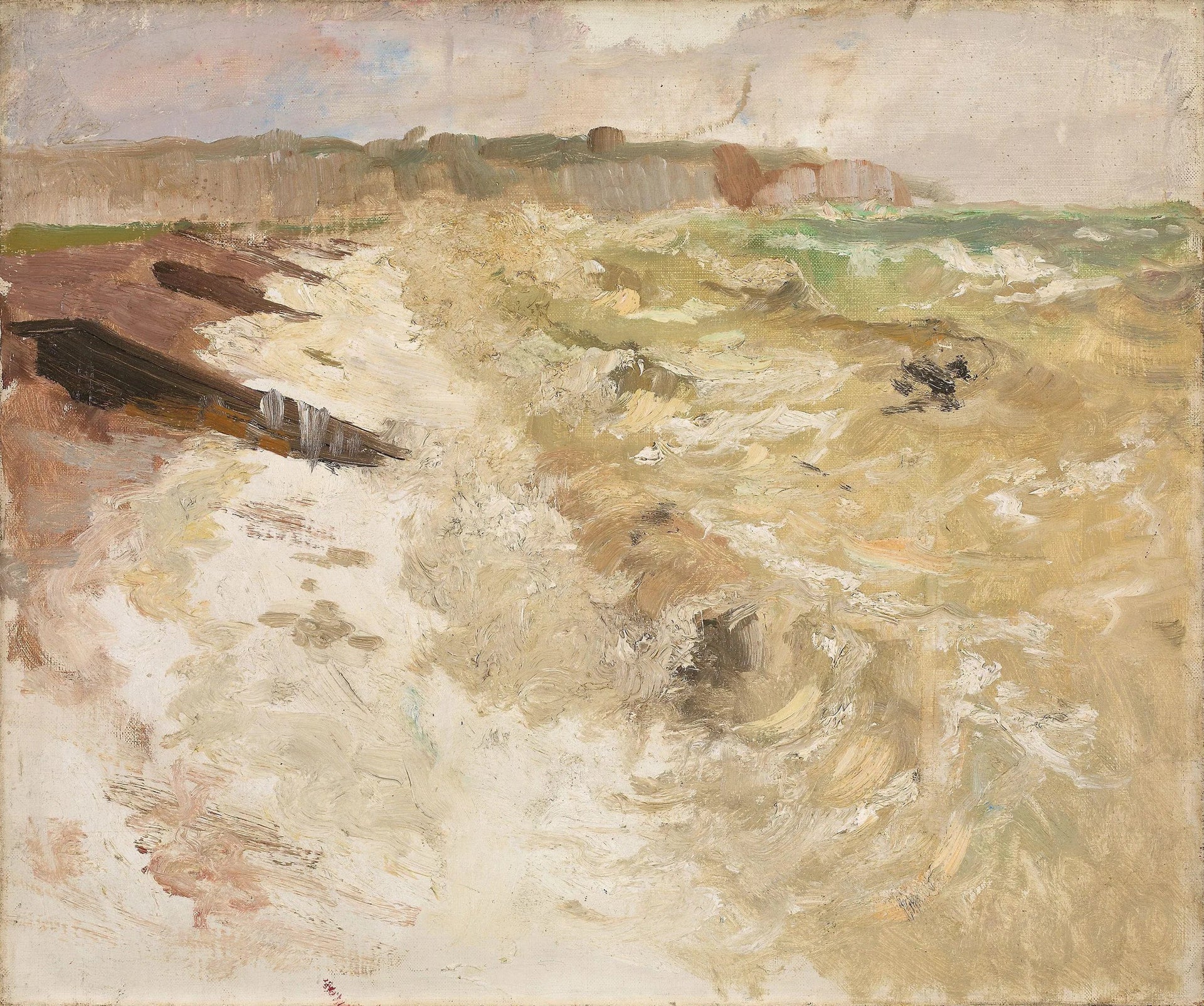 Depuis la plage de Dieppe - Frits Thaulow image 1 copie de tableau peinte à la main