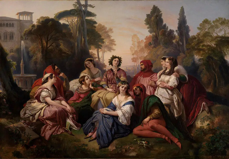Der Decamerone - Franz Xaver Winterhalter image 1 reproduction artisanale de tableau