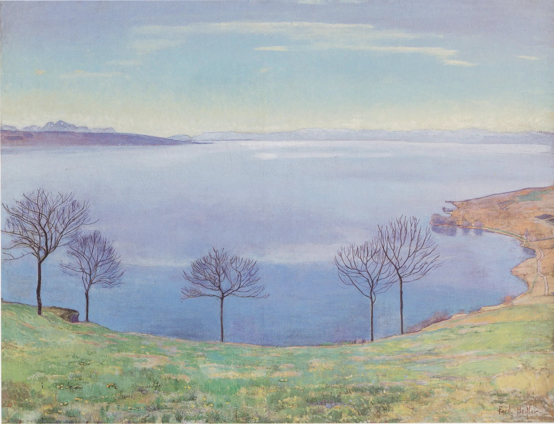 Der Genfersee von Chexbres aus - Ferdinand Hodler image 1 copie de tableau peinte à la main