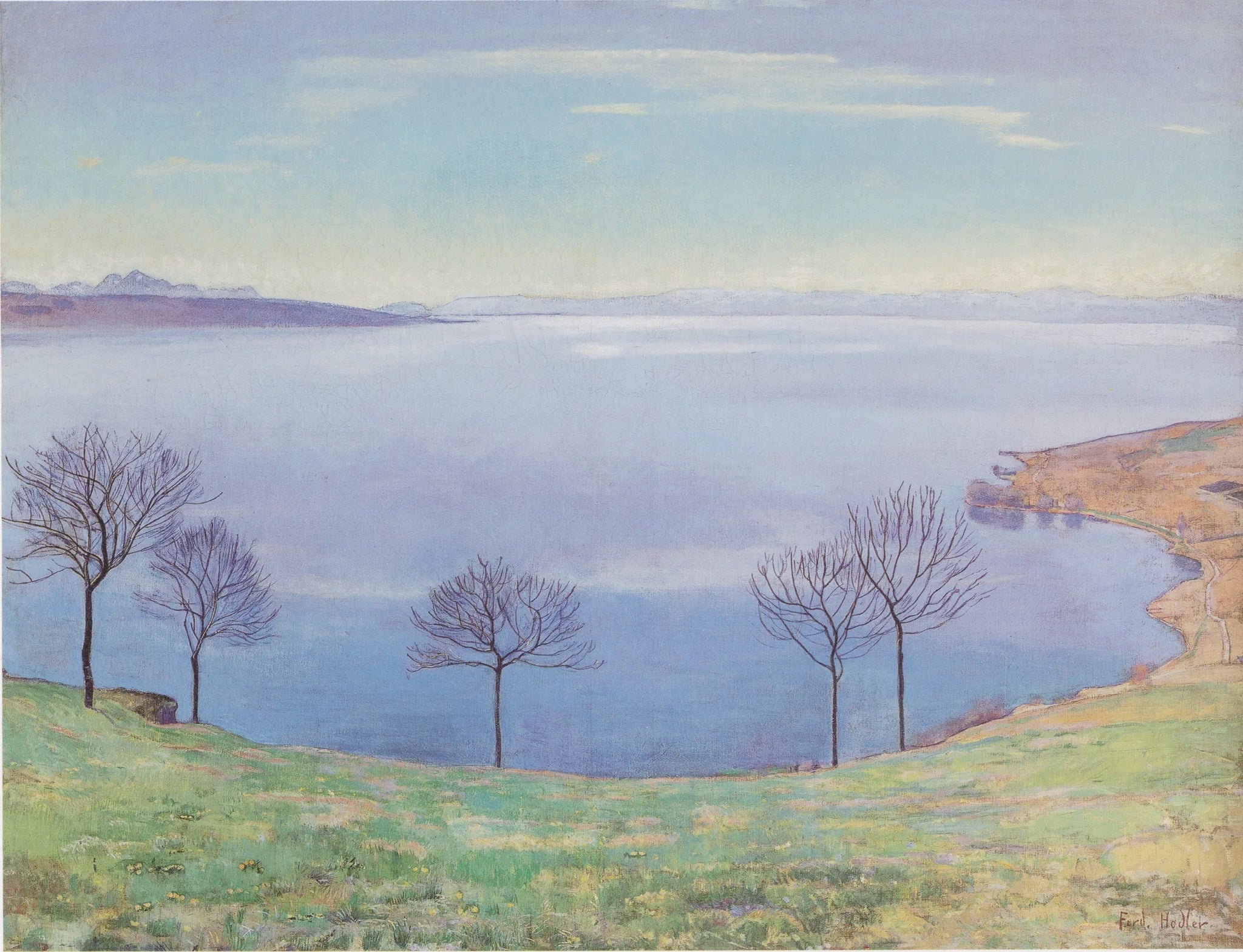 Der Genfersee von Chexbres aus - Ferdinand Hodler image 1 copie de tableau peinte à la main
