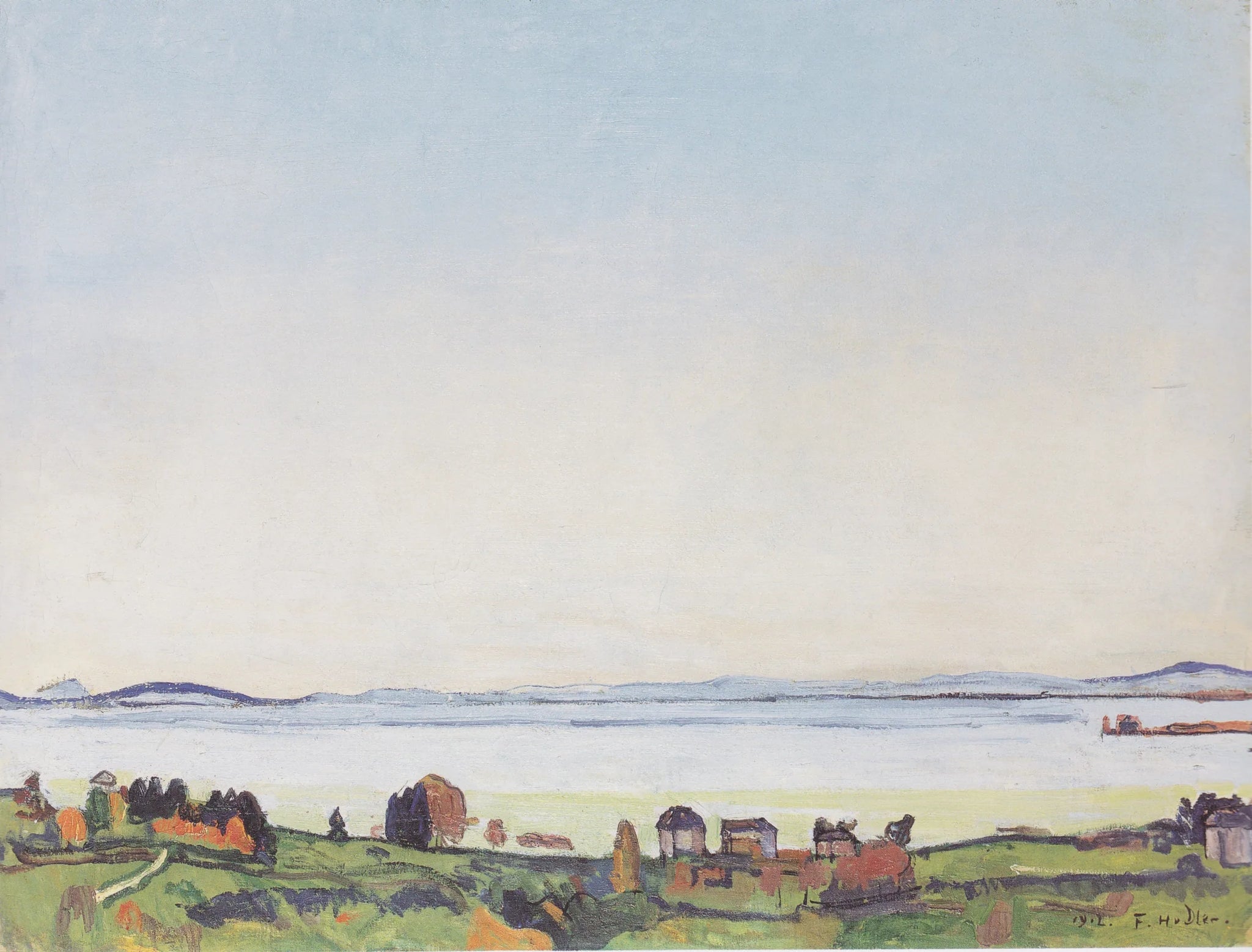 Der Genfersee von Lausanne aus - Ferdinand Hodler image 1 reproduction d’œuvre d’art à l’huile