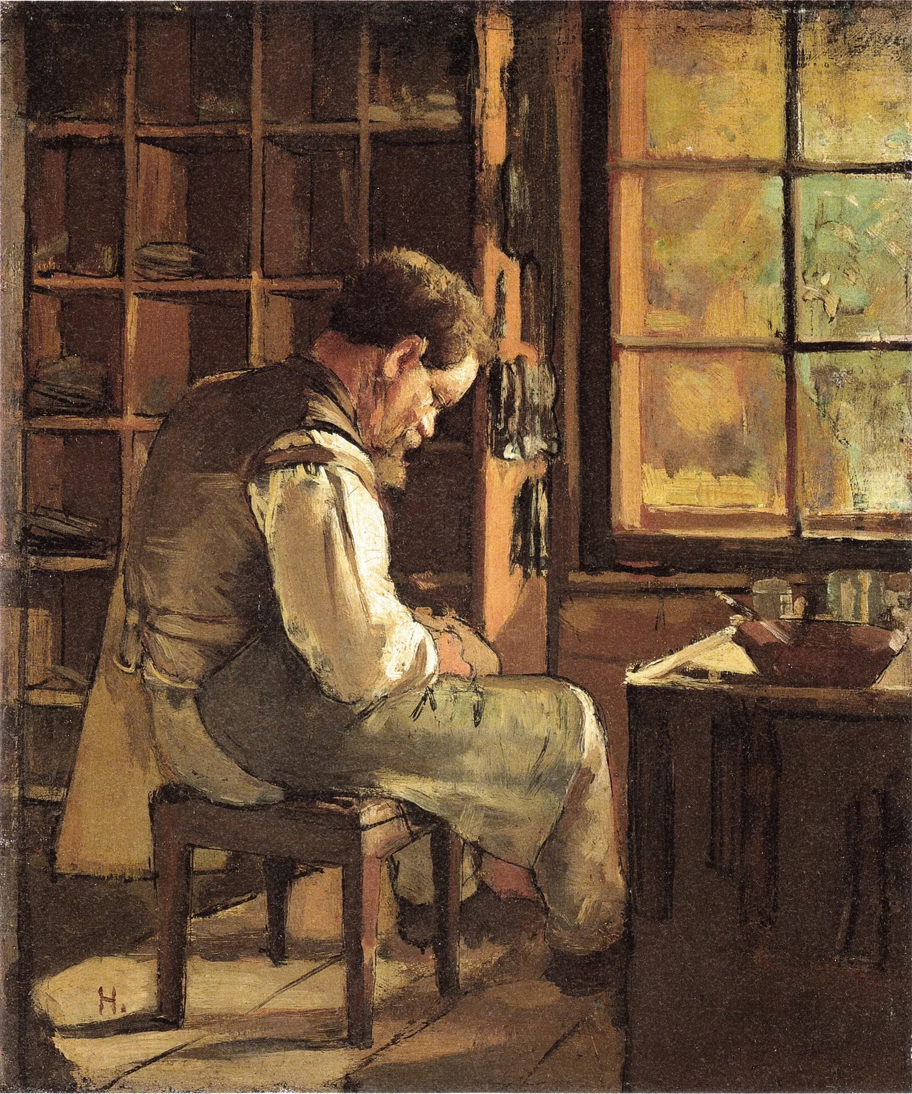 Der Schuster am Fenster - Ferdinand Hodler image 1 tableau peint à l’huile sur toile