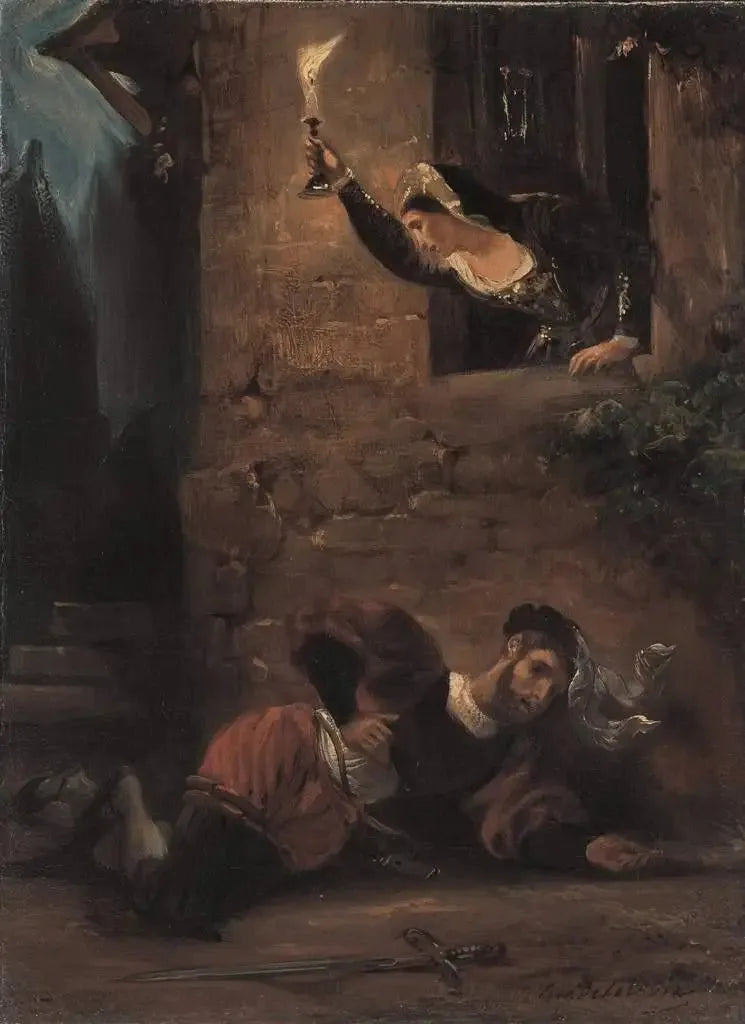 Der sterbende Valentin - Eugène Delacroix image 1 copie de tableau peinte à la main