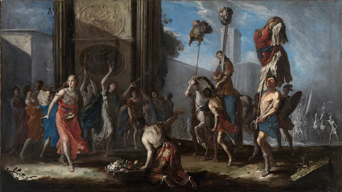 Der Triumph des Davids - Johann Heinrich Schönfeld image 1 copie de tableau peinte à la main