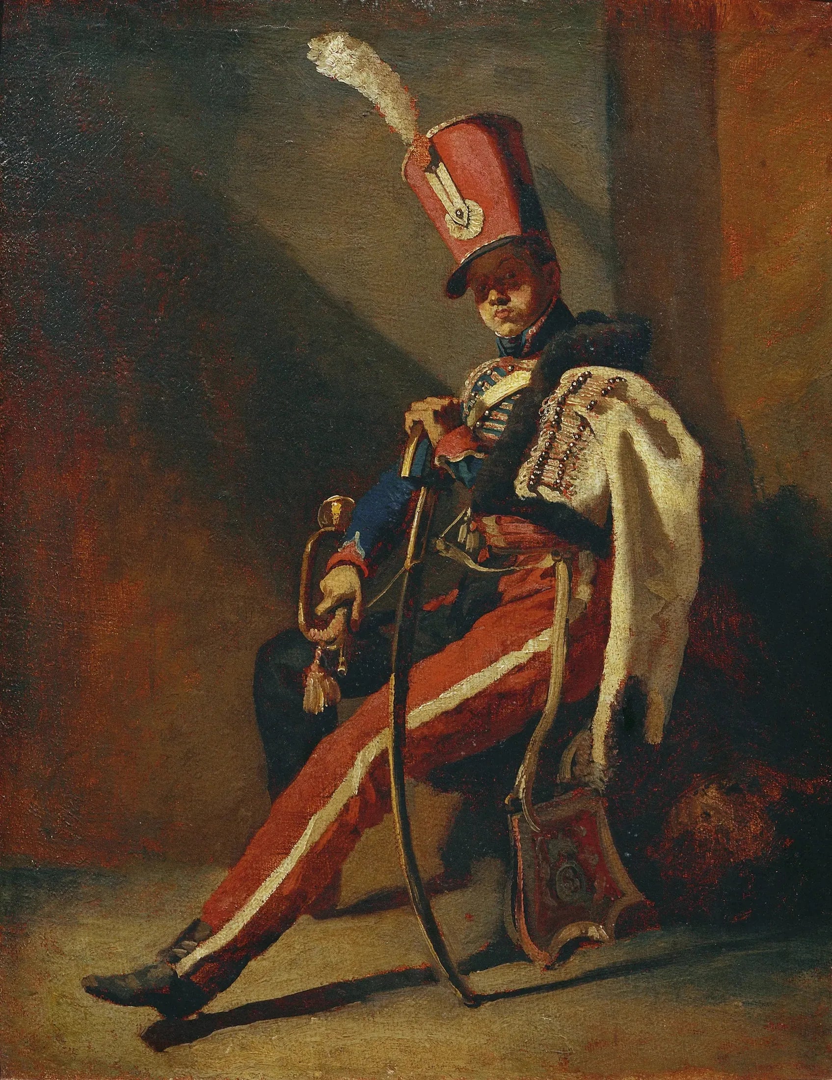 Der Trompeter der Orleans-Husaren - Théodore Géricault image 1 copie de tableau peinte à la main