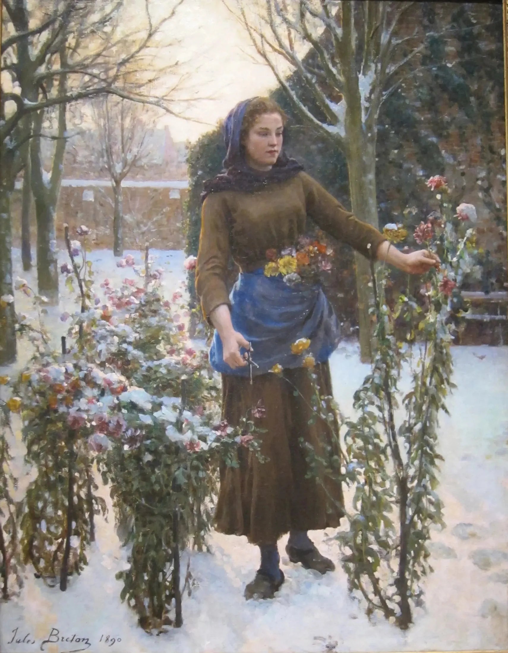 Dernières fleurs - Jules Breton image 1 copie de tableau peinte à la main
