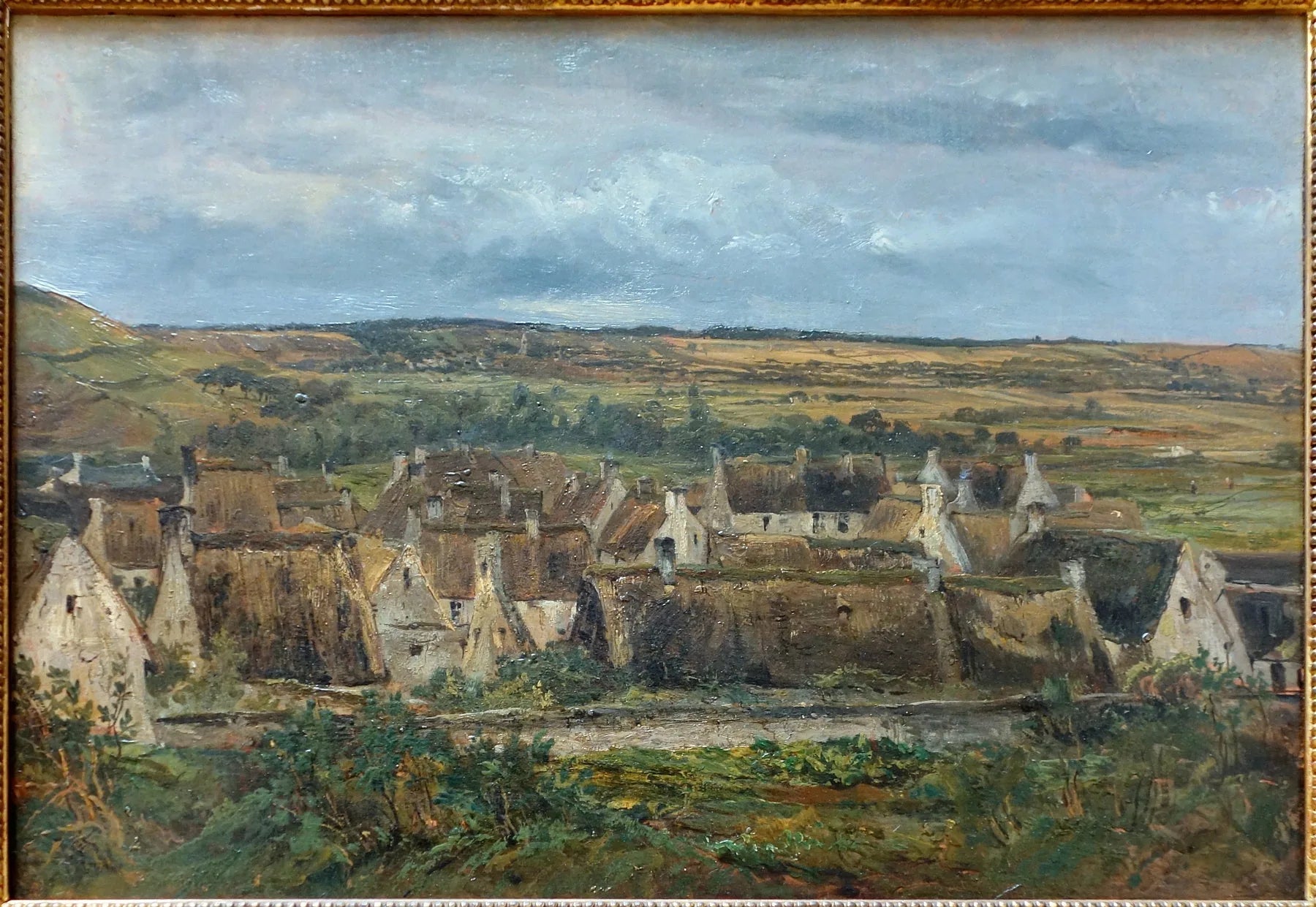 Dernières maisons de Port-en-Bessin - Théodore Rousseau image 1 tableau peint à l’huile sur toile