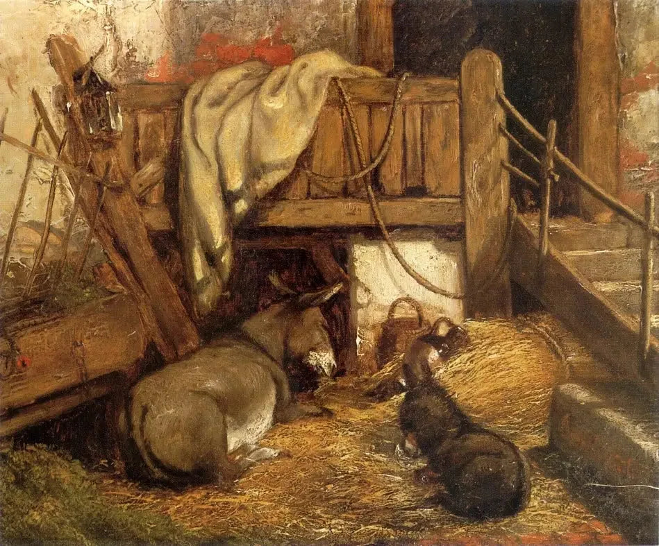 Des ânes dans l'écurie. - John Constable image 1 reproduction réalisée par Alpha Reproduction