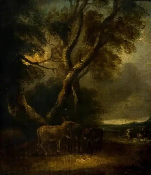 Des ânes dans la tempête - Thomas Gainsborough image 1 copie peinte à la main à l’huile