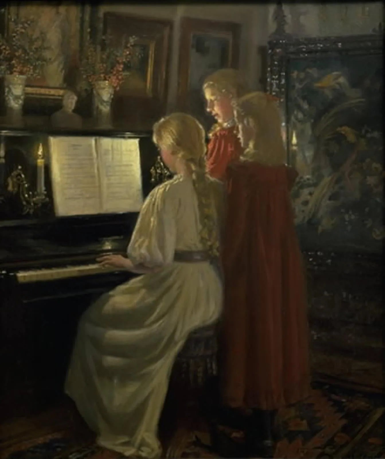 Des enfants qui chantent - Michael Peter Ancher image 1 tableau peint à l’huile sur toile