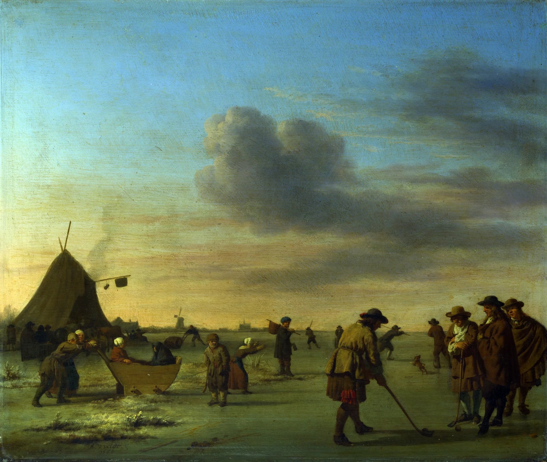 Des golfeurs sur la glace près de Haarlem - Adriaen van de Velde image 1 reproduction réalisée par Alpha Reproduction