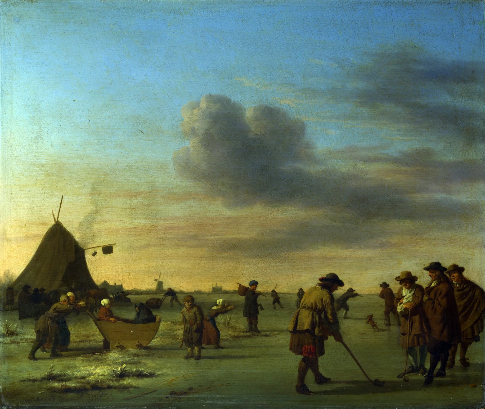 Des golfeurs sur la glace près de Haarlem - Adriaen van de Velde image 1 reproduction réalisée par Alpha Reproduction