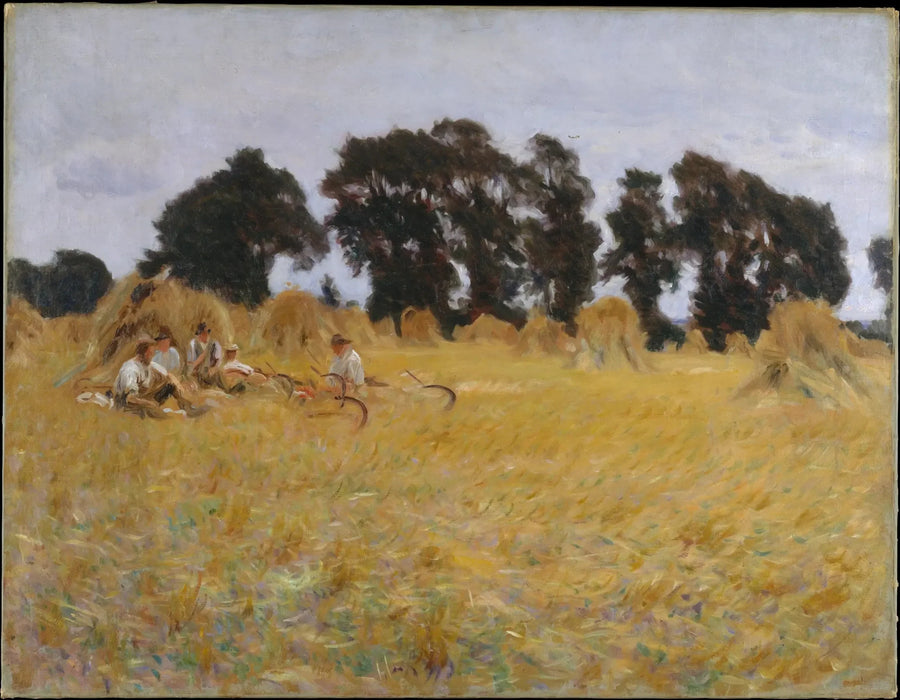 Des moissonneurs se reposent dans un champ de blé - John Singer Sargent
