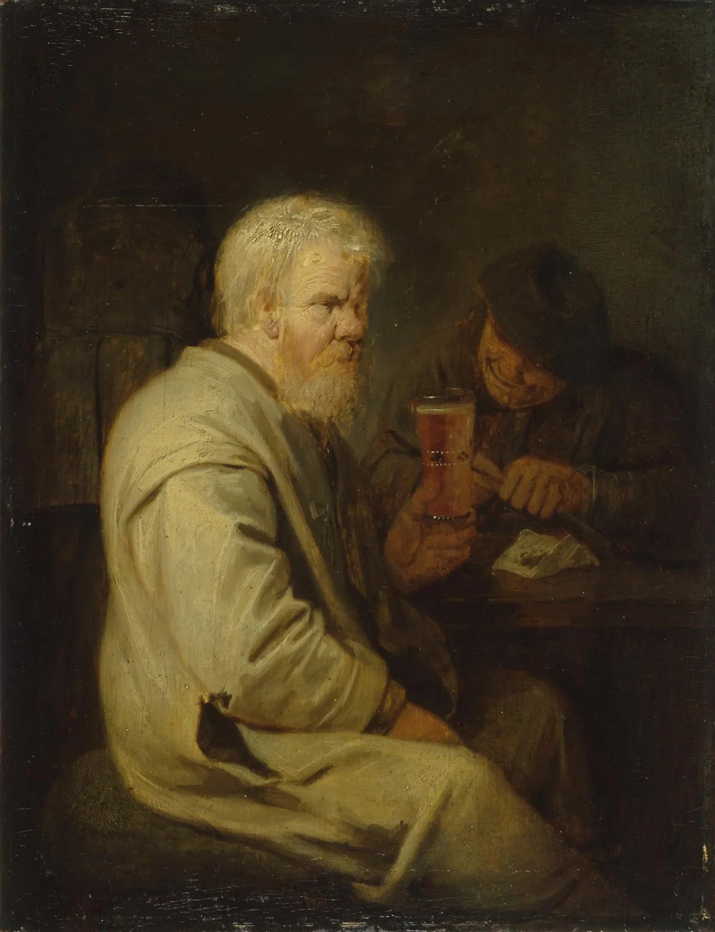 Des paysans dans une taverne - Adriaen Brouwer image 1 reproduction de peinture à l’huile