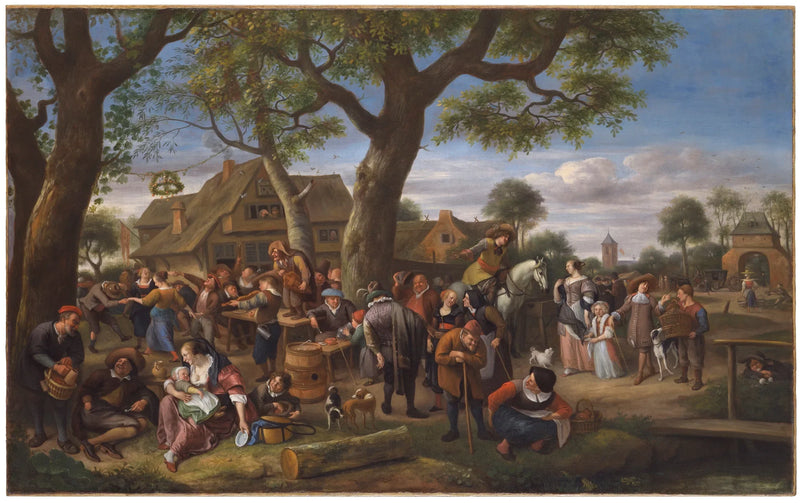 Des paysans font la fête devant une auberge - Jan Steen