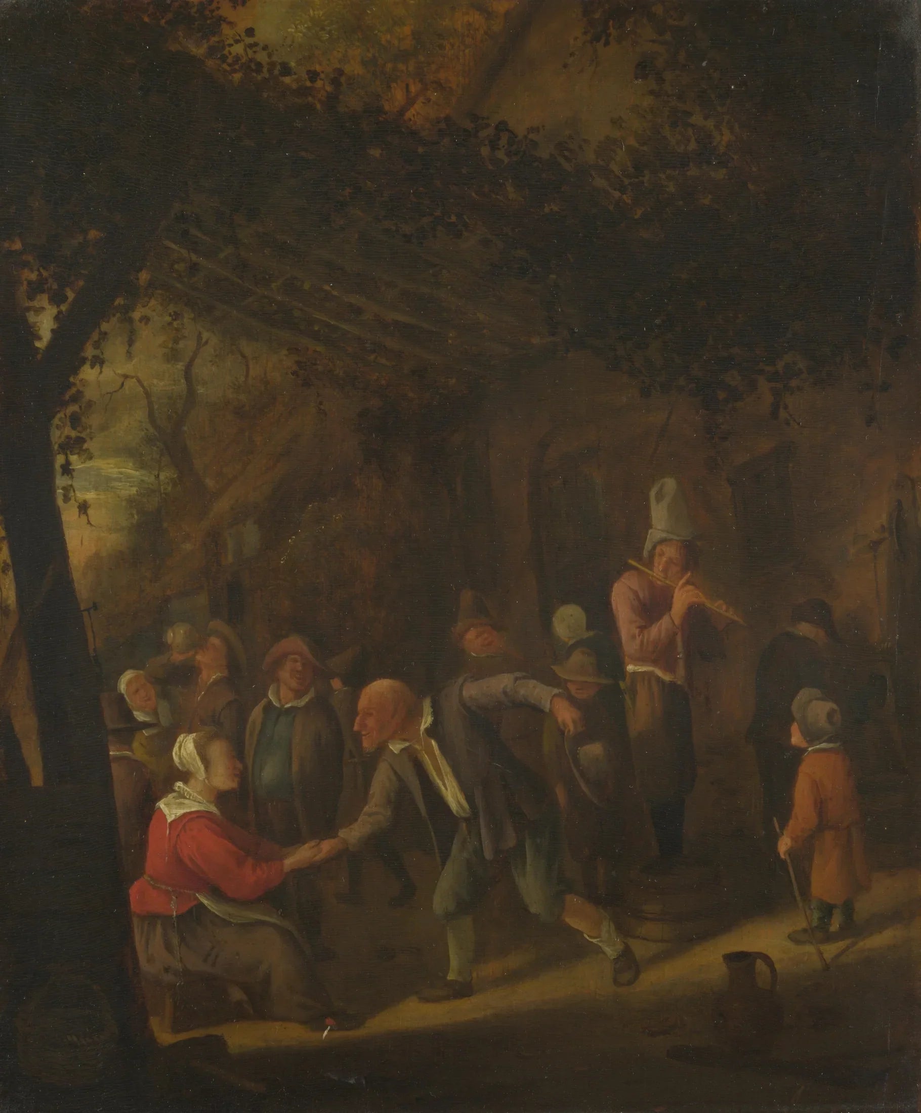 Des paysans font la fête devant une auberge - Jan Steen image 1 reproduction d’œuvre d’art à l’huile