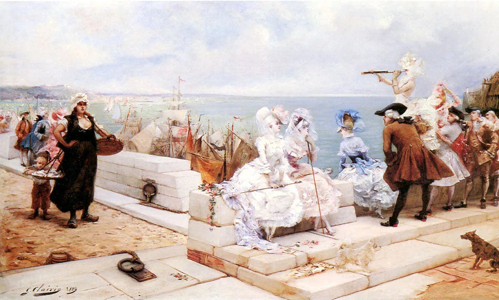 Des personnalités élégantes assistent à la régate - Georges Clairin image 1 copie de tableau peinte à la main