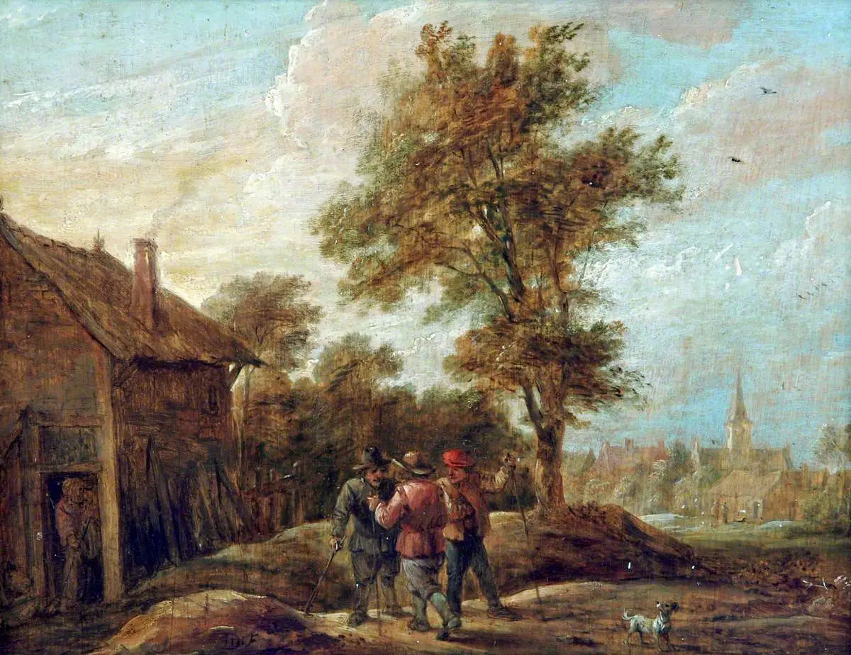Des rustres dans un paysage - David Teniers le Jeune image 1 copie peinte à la main à l’huile