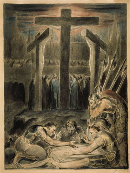 Des soldats tirent au sort les vêtements du Christ - William Blake image 1 reproduction d’œuvre d’art à l’huile
