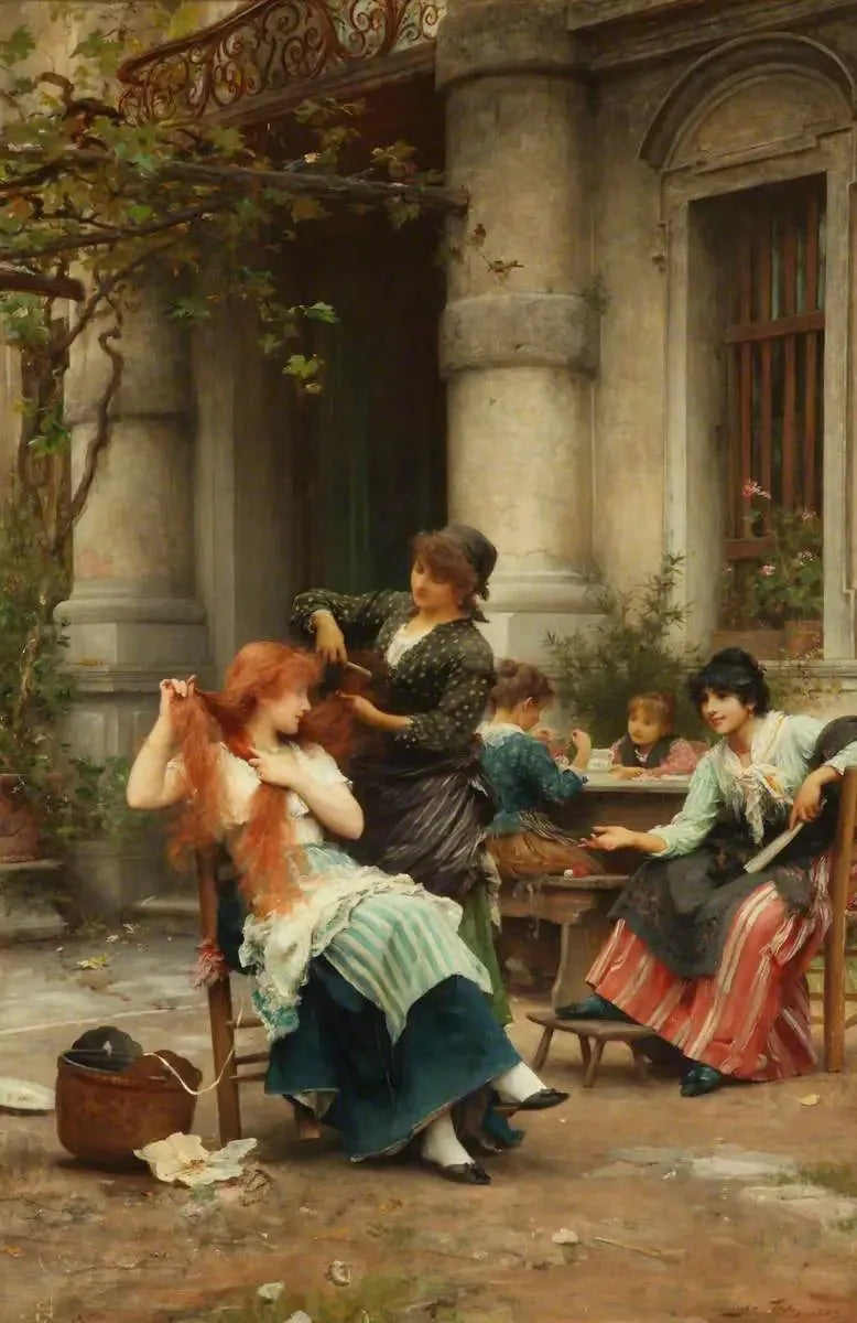Des toilettes en plein air - Luke Fildes
