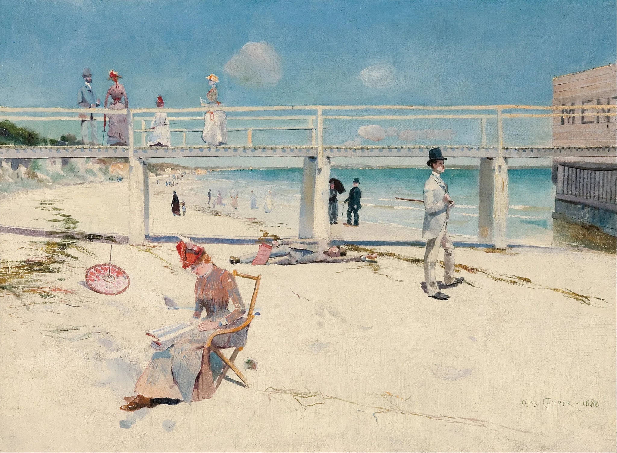 Des vacances à Mentone - Charles Conder image 1 reproduction artisanale de tableau