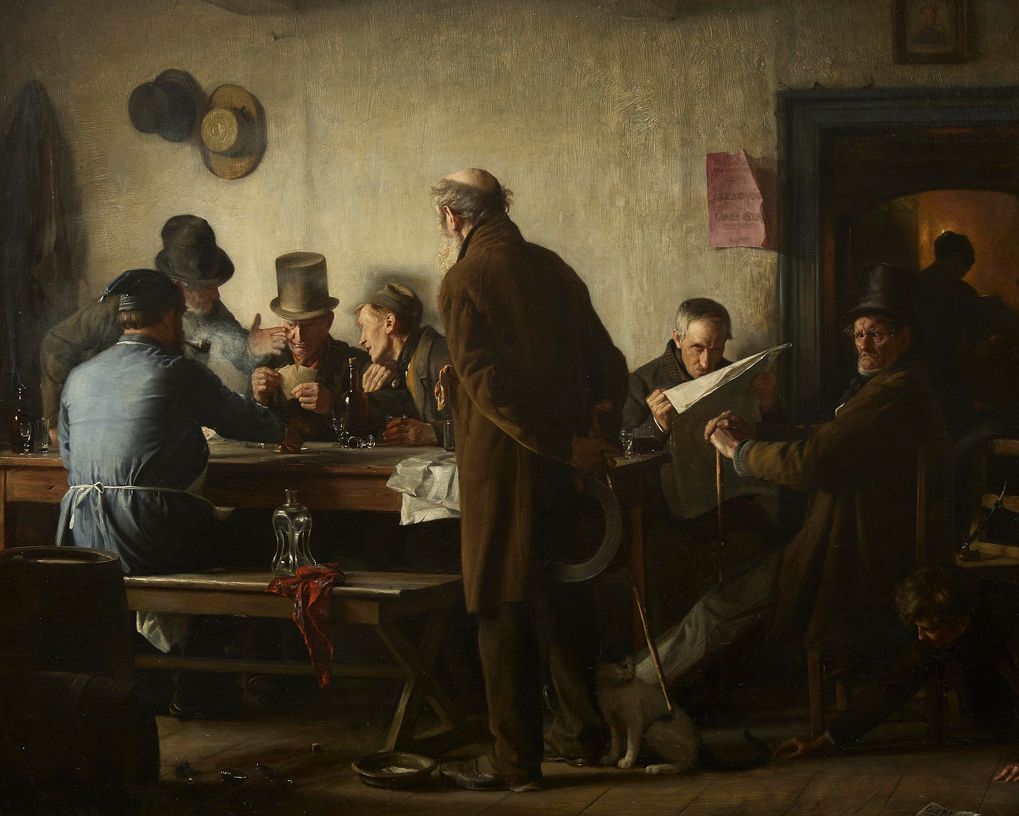 Des vieux dans une taverne. - Carl Heinrich Bloch image 1 tableau peint à l’huile sur toile