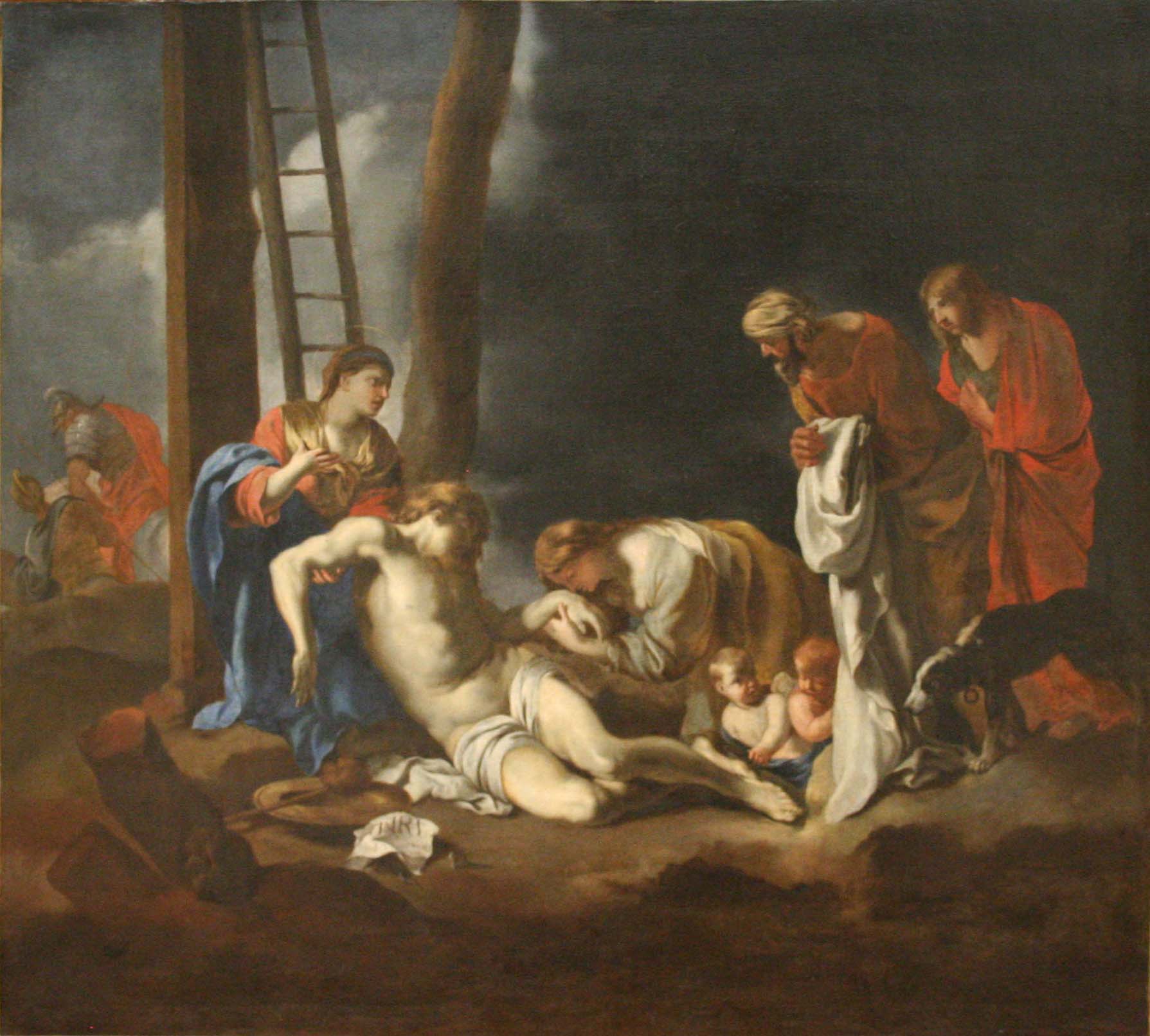 Descente de croix - Sébastien Bourdon image 1 tableau peint à l’huile sur toile