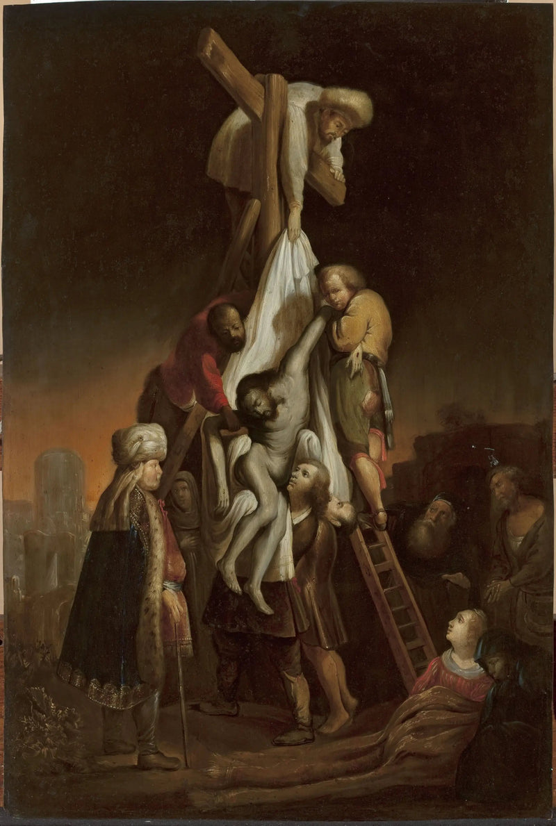 Descente de la Croix (Matthieu 27:58–59 ; Marc 15:45–46 ; Luc 23:52–53 ; Jean 19:38) - Rembrandt