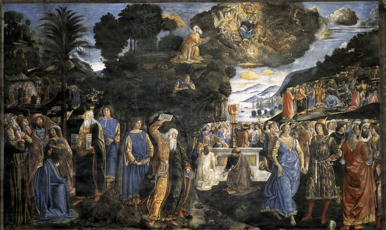 Descente du mont Sinaï - Cosimo Rosselli image 1 copie de tableau peinte à la main