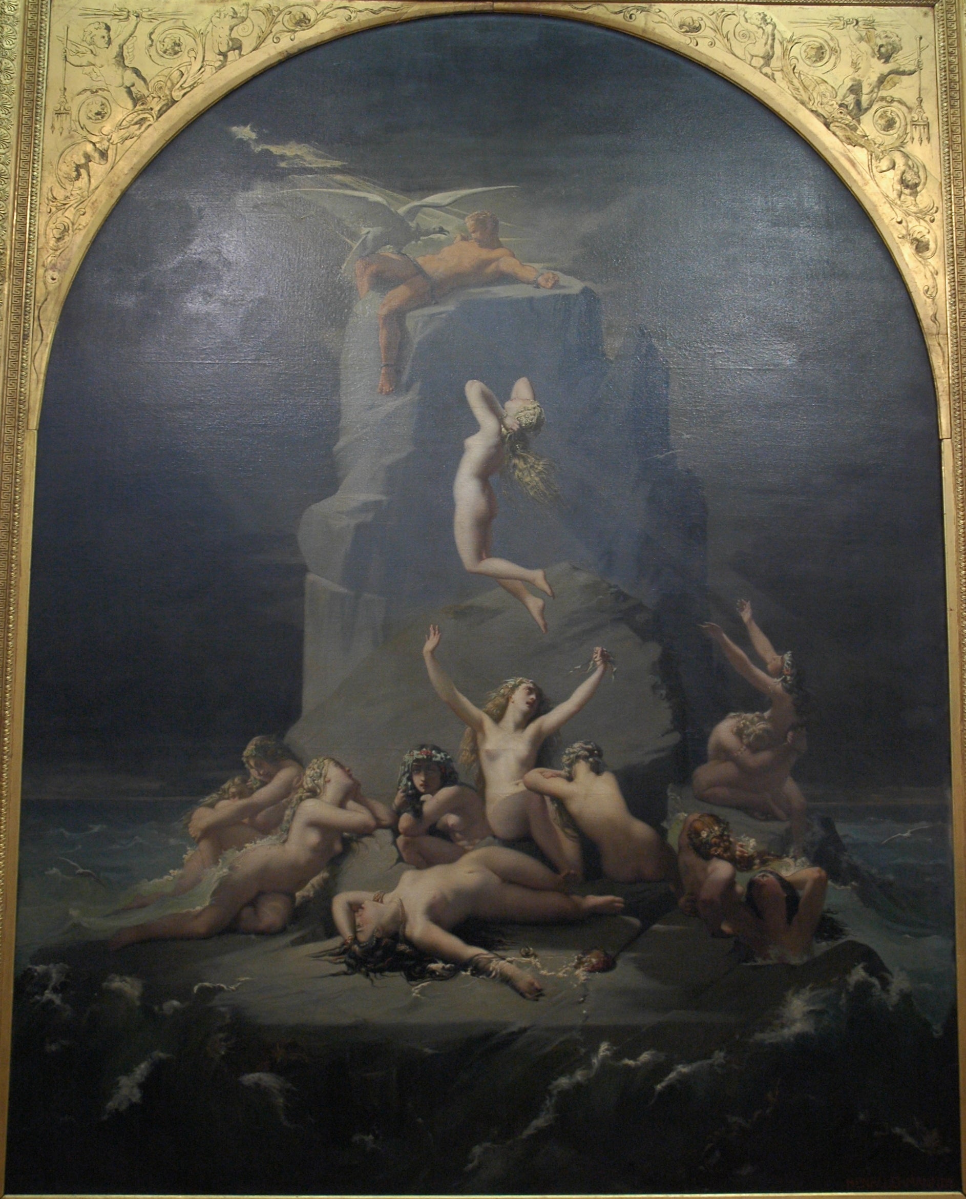 Désolation des Océanides au pied du roc où Prométhée est enchaîné - Henri Lehmann image 1 copie peinte à la main à l’huile