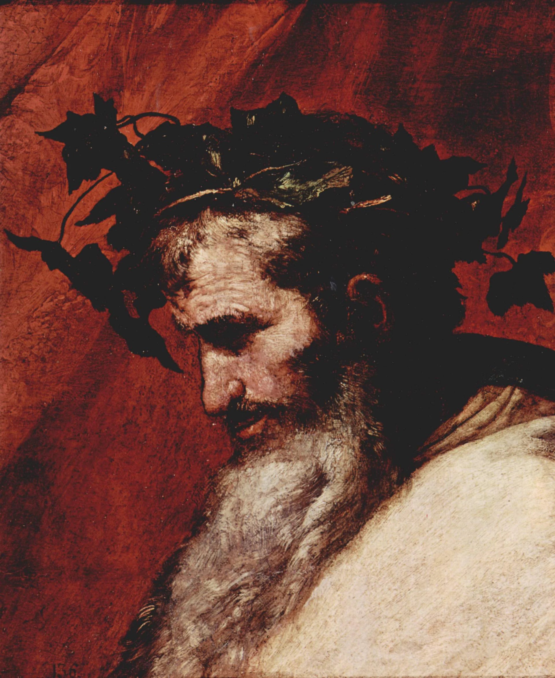 Détail de la tête de Bacchus - José de Ribera