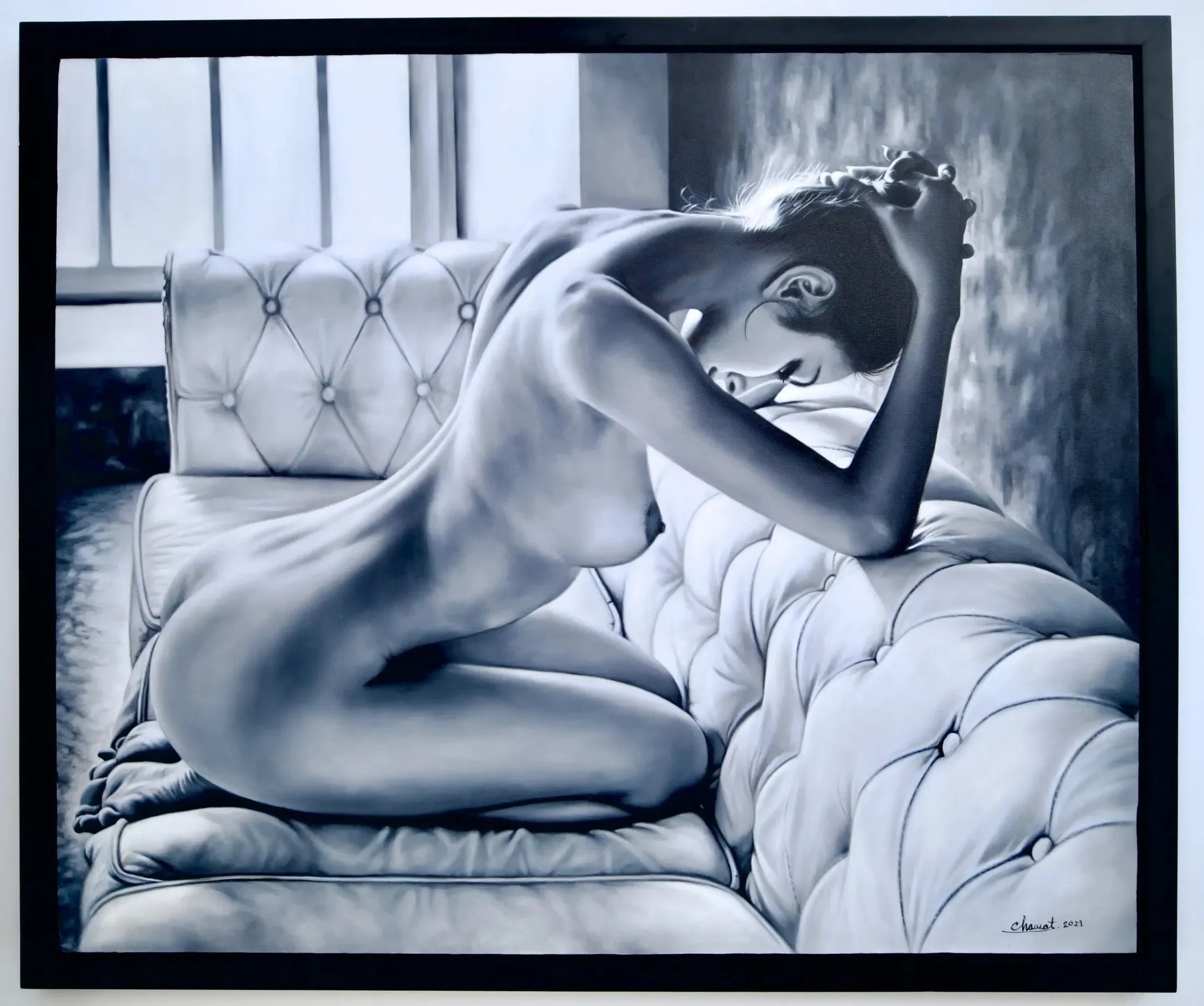 Détente sur le Canapé | 120 x 100 cm image 1 reproduction réalisée par Alpha Reproduction