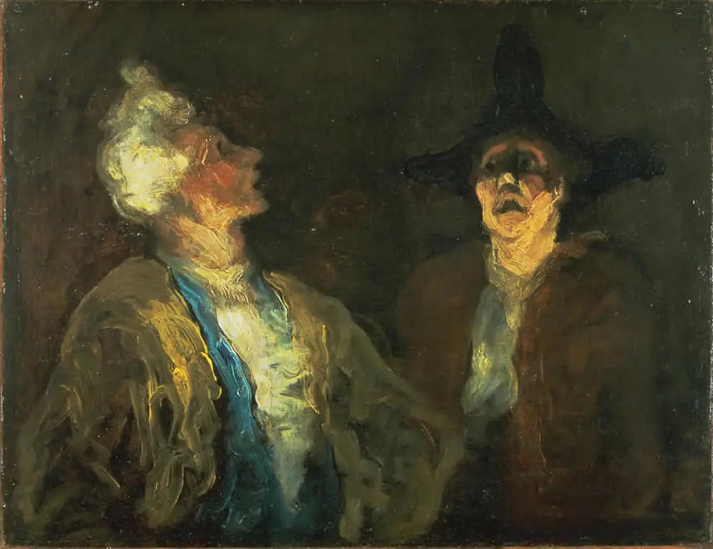 Deux Acteurs (Scène de comédie) - Honoré Daumier image 1 reproduction de peinture à l’huile