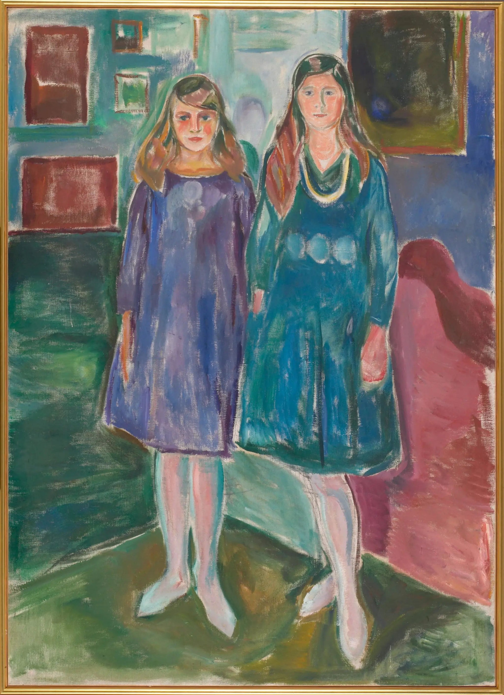 Deux Adolescents - Edvard Munch image 1 reproduction de peinture à l’huile