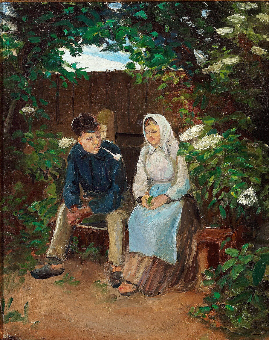 Deux amoureux sur un banc. - Michael Peter Ancher