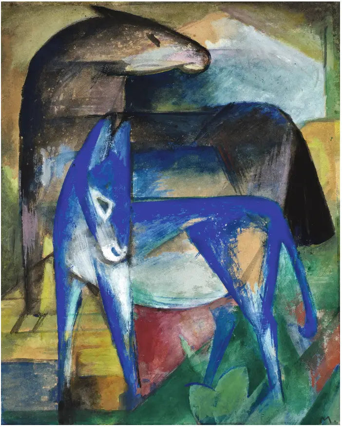Deux ânes bleus - Franz Marc