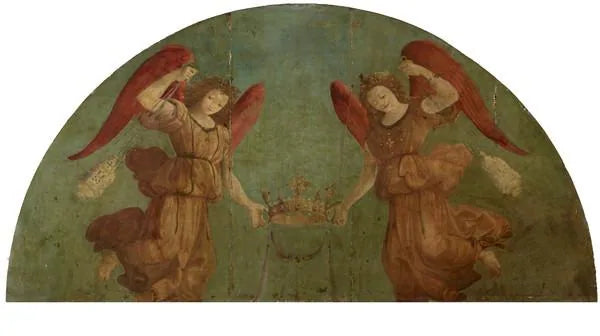 Deux anges encenseurs tenant une couronne - Piero di Cosimo