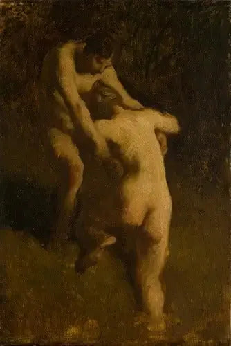 Deux baigneurs - Jean-François Millet image 1 tableau peint à l’huile sur toile