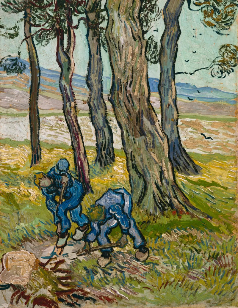 Deux bêcheurs parmi les arbres / Les bêcheurs - Vincent van Gogh