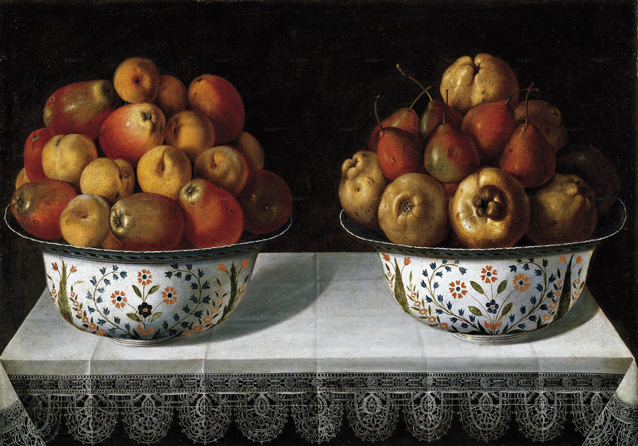 Deux bols de fruits sur une table - Tomás Yepes