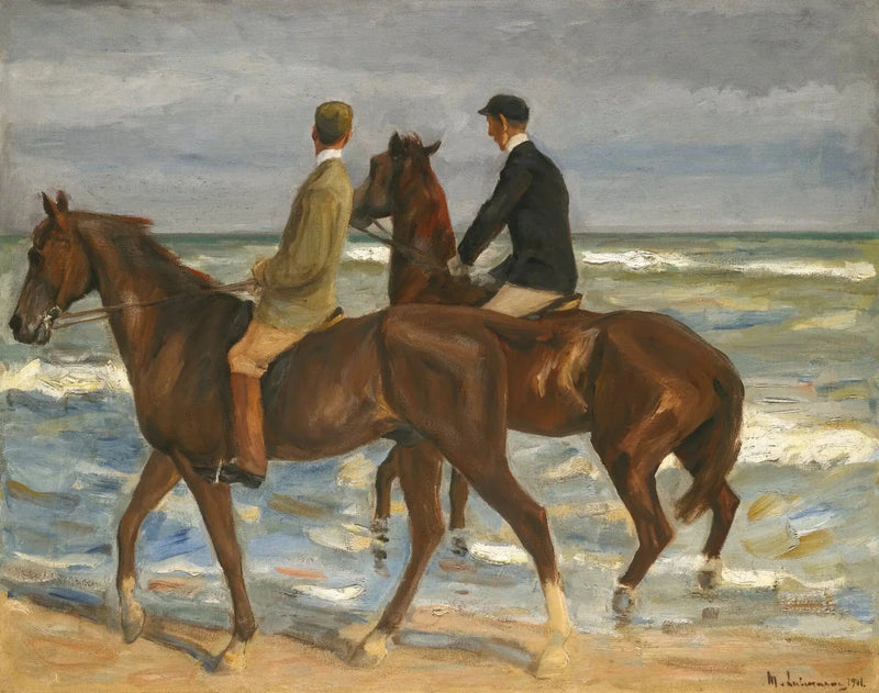Deux cavaliers sur la plage - Max Liebermann