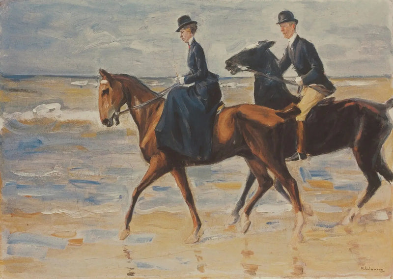 Deux cavaliers sur la plage - Max Liebermann
