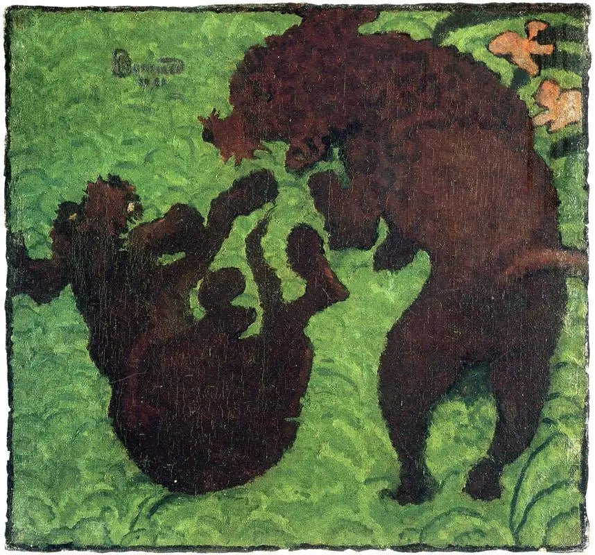 Deux chiens - Pierre Bonnard image 1 reproduction de peinture à l’huile